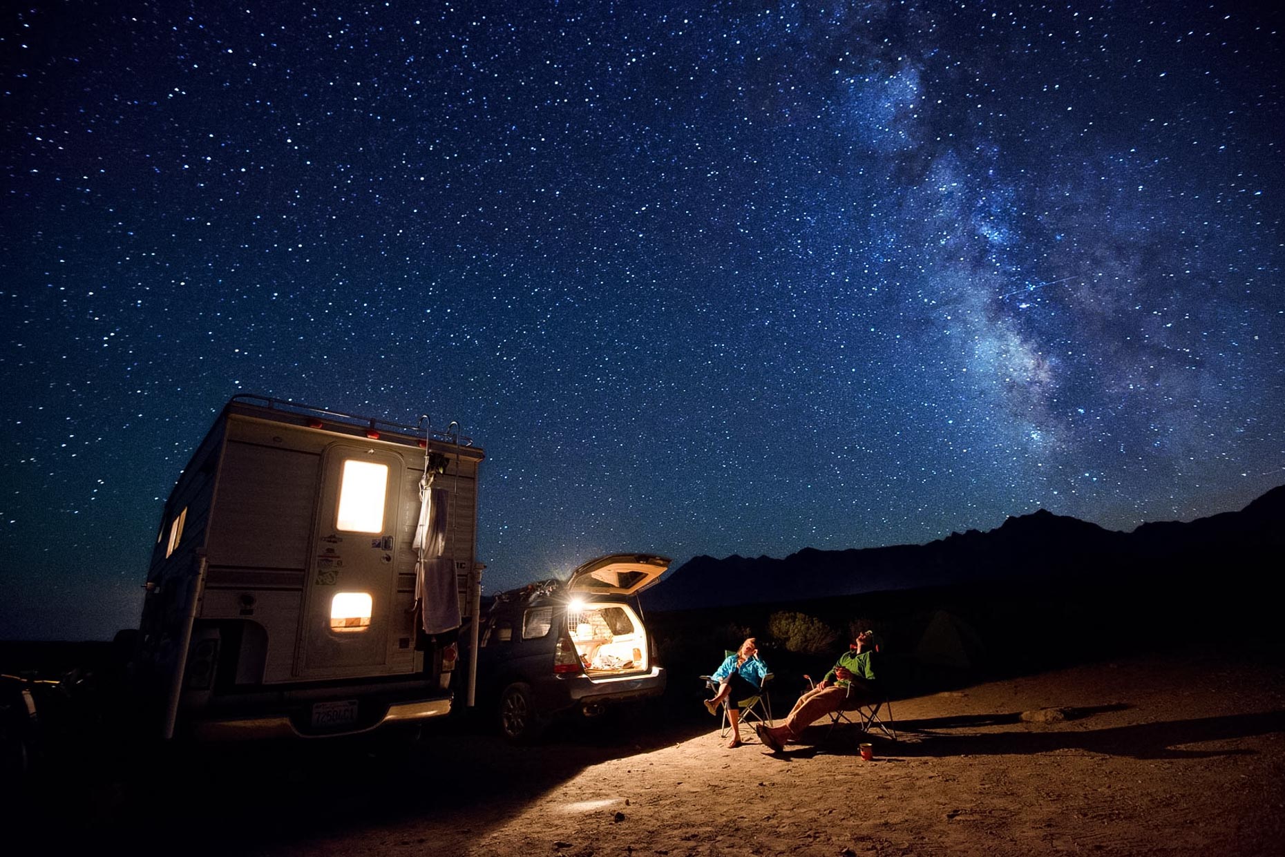 Night Sky Car Camping Under The Stars And Milky Way Eastern Sierra Nevada California