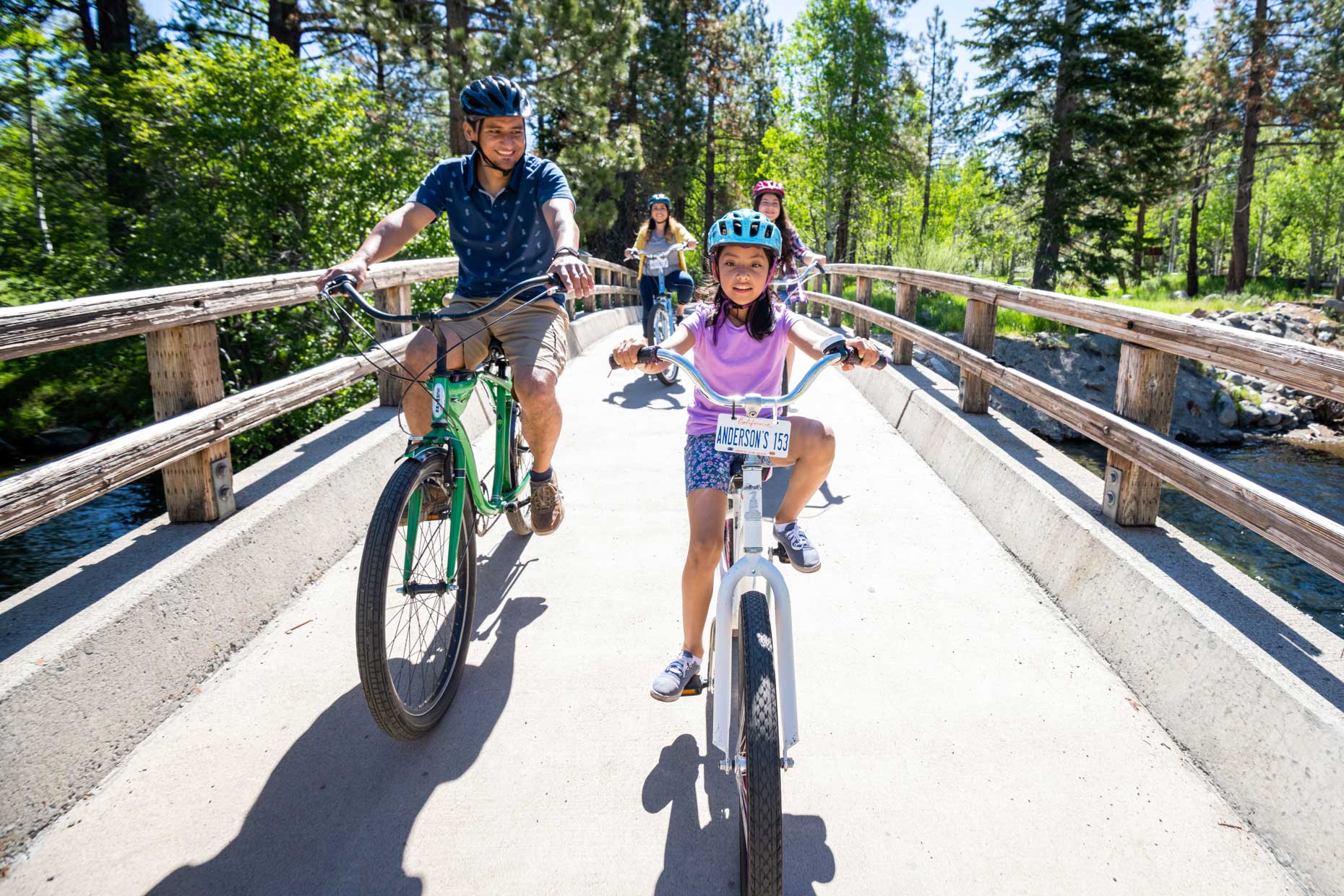 Family Bike Riding In South Lake Tahoe, California