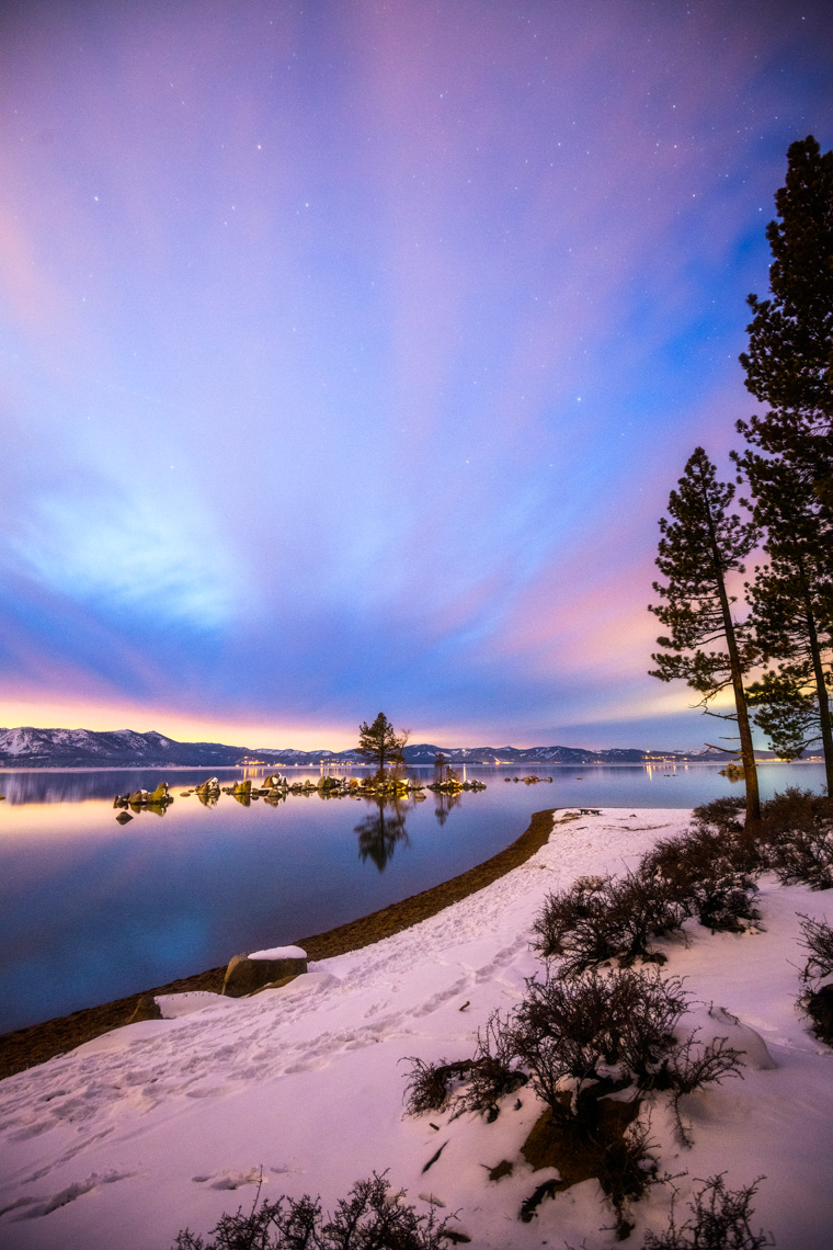 Night Sky - Distant Storm - Lake Tahoe, Nevada